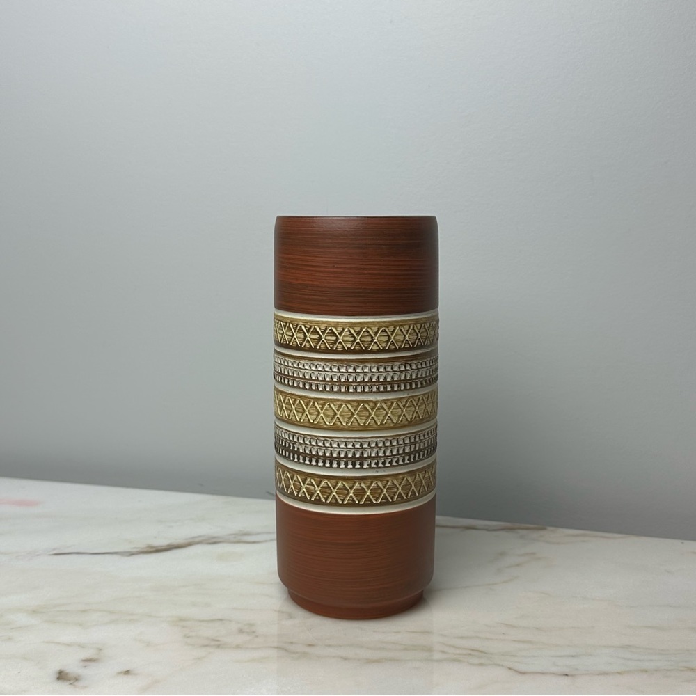 Mid Century German Sgraffito Terra Cotta Vase 164/21